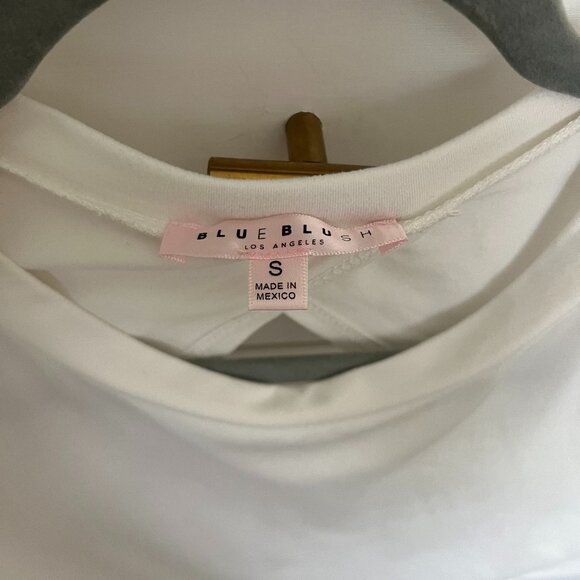 Blue Blush Soft Crop Tee with Open Back - Picture 4 of 4